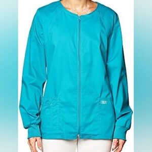 Cherokee Zip Front Scrub Jacket for Women Workwear Core Stretch Soft Brushed XL